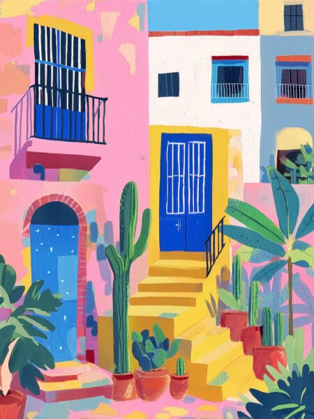 INT62101阳光下的墨西哥街角